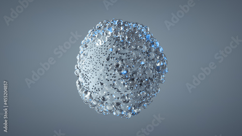 White molecule sphere is fl...