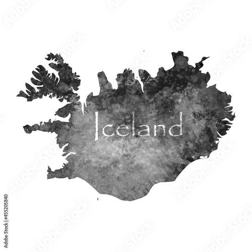 Old abstract grunge map of Iceland with ancient map and letters on white background. Vector EPS 10.
