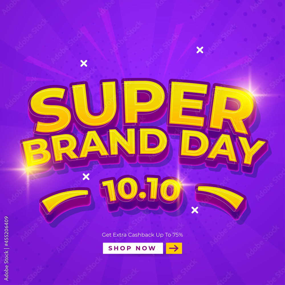 Super brand day abstract background design and editable text