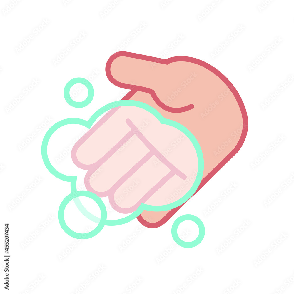 Handwashing with soap and water bubble. Vector illustration flat design ...