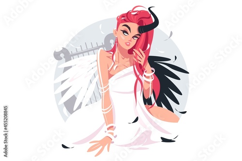 Beautiful fallen angel girl