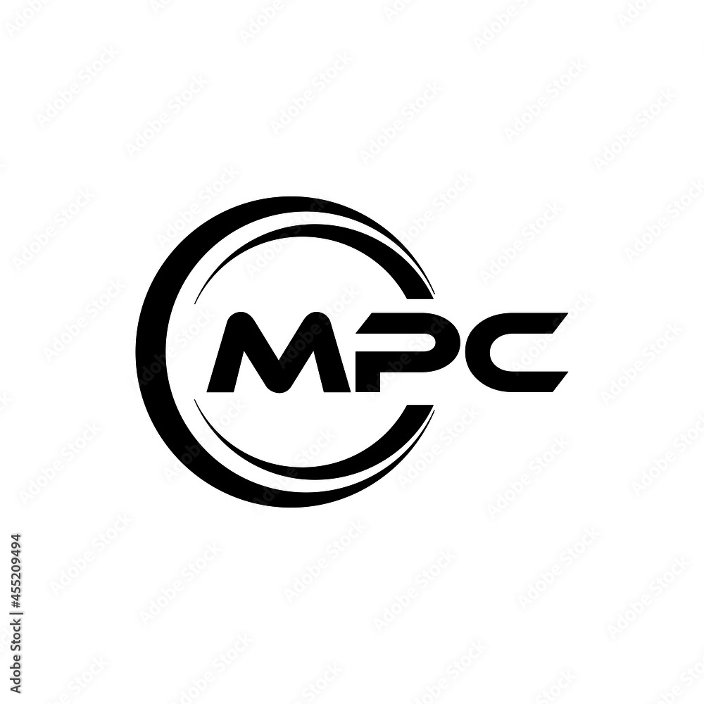 MPC letter logo design with white background in illustrator, vector