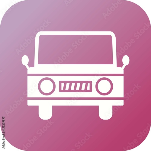 Unique Jeep Vector Glyph Icon