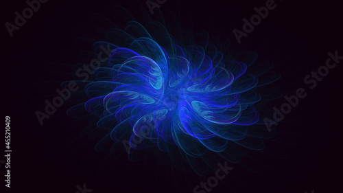 3D rendering abstract multicolor fractal light background