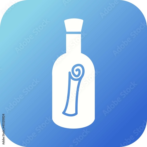 Unique Scroll In bottle Vector Glyph Icon