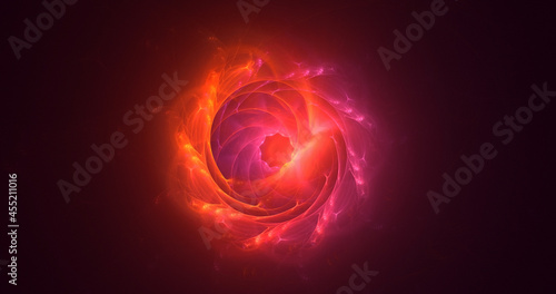 3D rendering abstract multicolor fractal light background