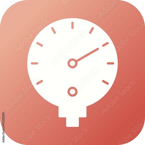 Unique Pressure Gauge Vector Glyph Icon