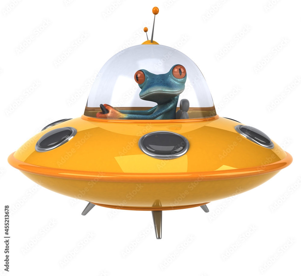 Fun frog- 3D Illustration Fun frog- 3D Illustration