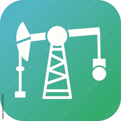 Unique Pumpjack Vector Glyph Icon