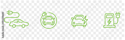 Line Electro Car Icons vector