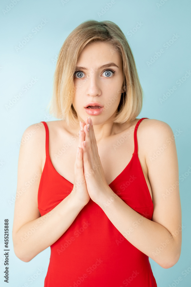 shocked situation scared woman unexpected problem shocked situation scared woman unexpected problem