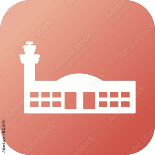 Unique Airport Building Vector Glyph Icon