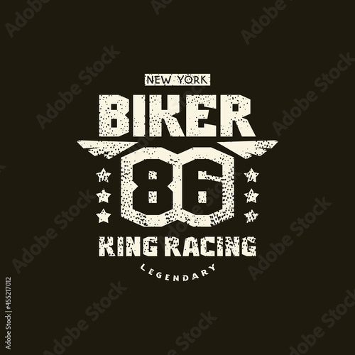 Sport emblem biker king racing