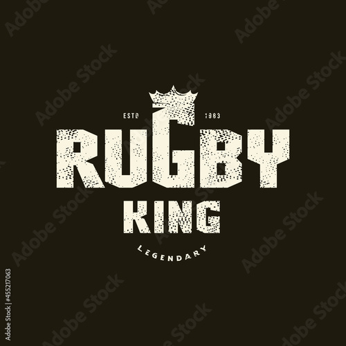 Sport emblem rugby king