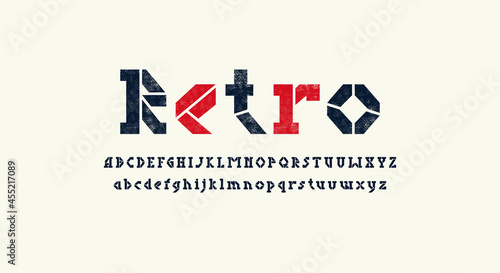 Stencil-plate serif letters font