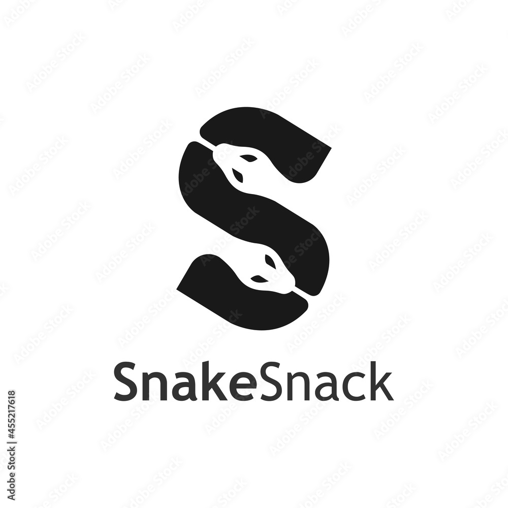 Snake Letter S Logo Template. Two head of Serpent Symbol Illustration