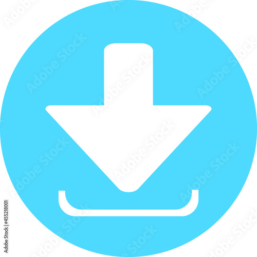Button Icon of Download Sign - Symbol Illustration of Download UI