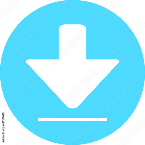 Button Icon of Download Sign - Symbol Illustration of Download UI