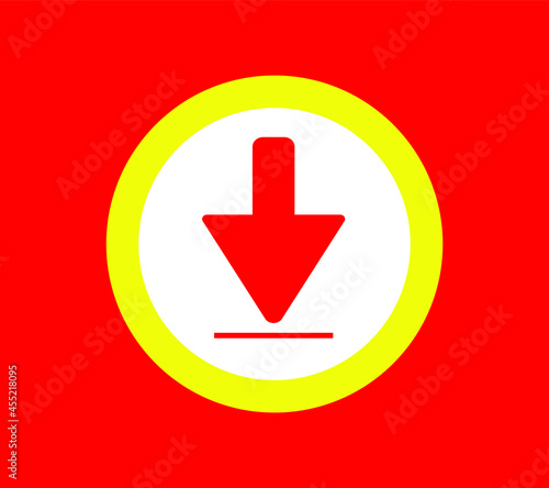 Button Icon of Download Sign - Symbol Illustration of Download UI