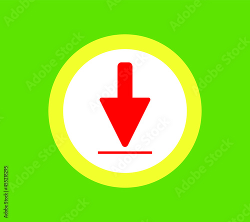 Button Icon of Download Sign - Symbol Illustration of Download UI