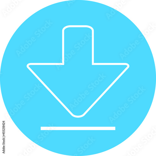 Button Icon of Download Sign - Symbol Illustration of Download UI