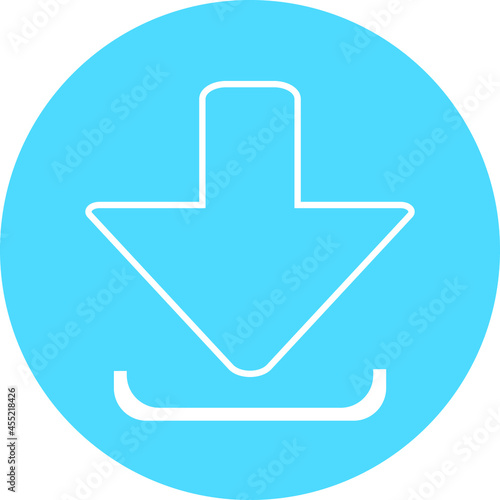 Button Icon of Download Sign - Symbol Illustration of Download UI