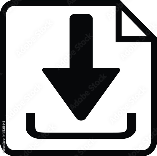 Button Icon of Download Sign - Symbol Illustration of Download UI