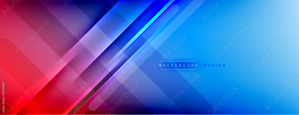 Abstract background - lines composition created with lights and shadows. Technology or business digital template. Trendy simple fluid color gradient abstract background with dynamic