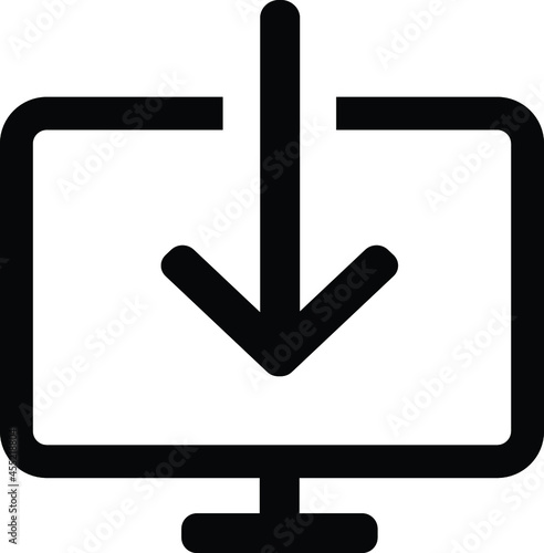 Button Icon of Download Sign - Symbol Illustration of Download UI