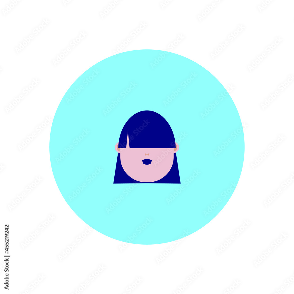 gothic woman face avatar on blue background gothic woman face avatar on blue background