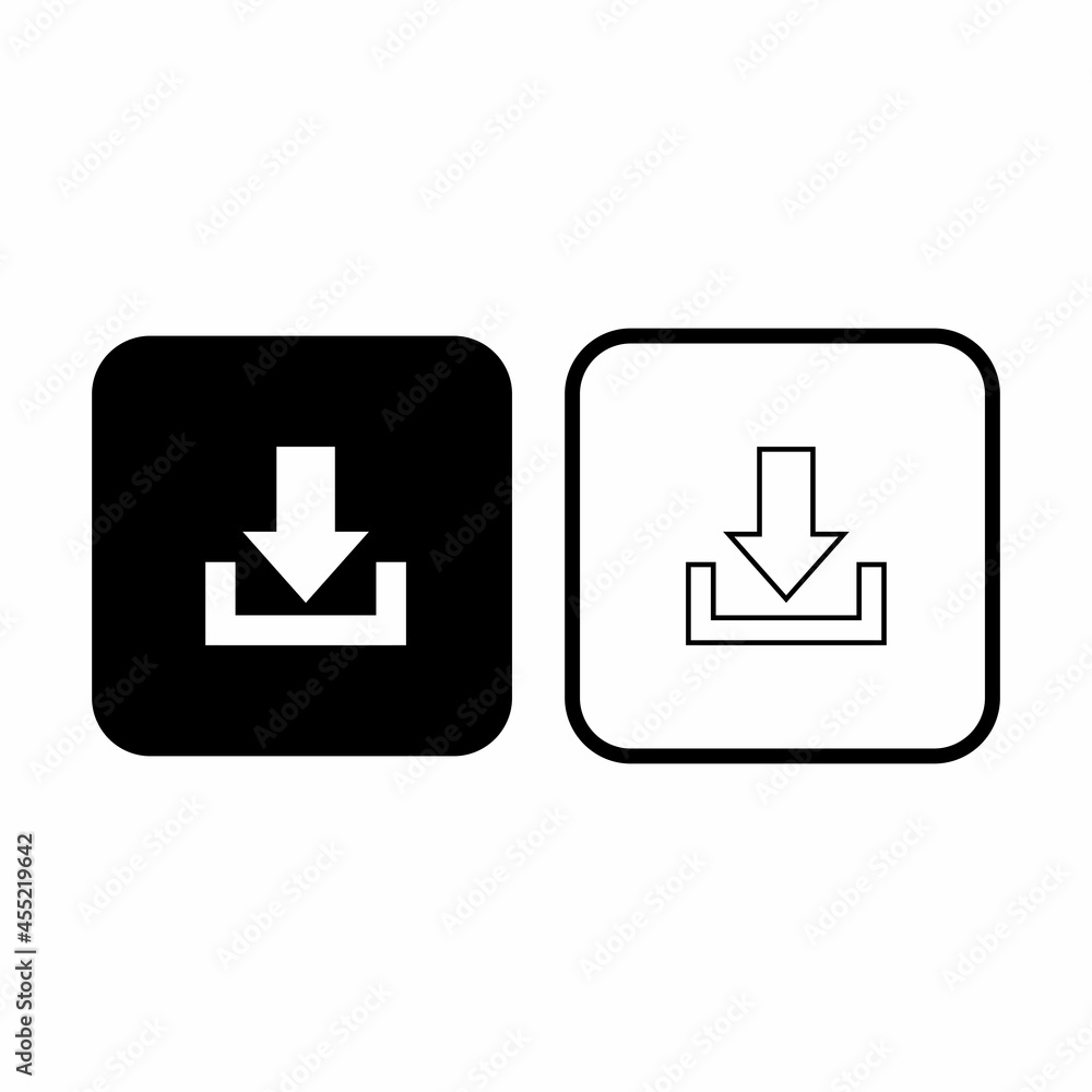 download, upload icon vector with arrow symbol illustrations