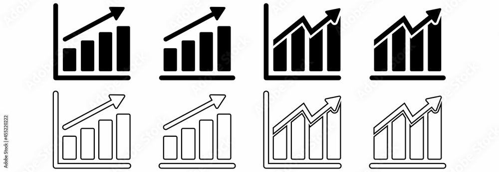 growing graphic icon, chart icon, graphic vector symbol illustrations