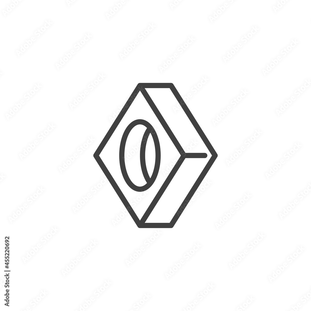 Square washer, fastener line icon Square washer, fastener line icon