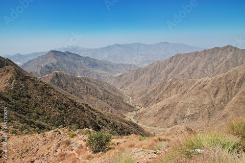 The canyon of Asir region, the view from the viewpoint, Saudi Arabia