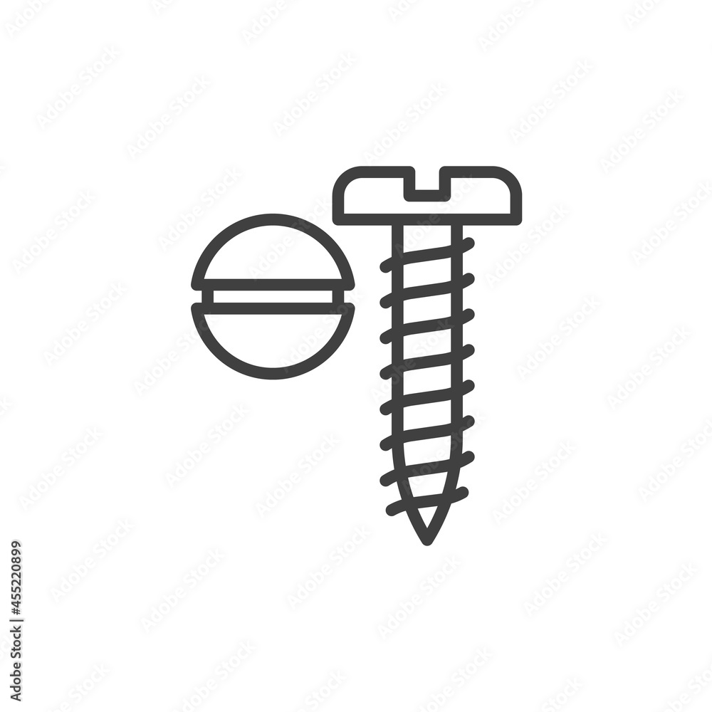 Wood screw line icon Wood screw line icon