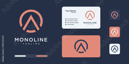 Modern creative line art letter A logo.