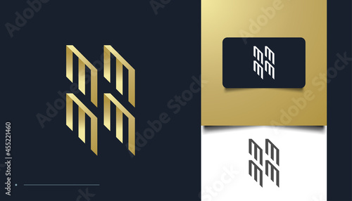 Initial Letter M Logo Design Template. MMMM Logo Design Suitable for Multimedia, Technology, Creative Industries, Entertainment, and Other Businesses
