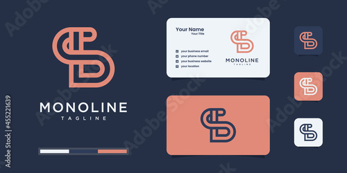 Set of abstract initial b & s or b s monogram logo design, icons for business of luxury,elegant.