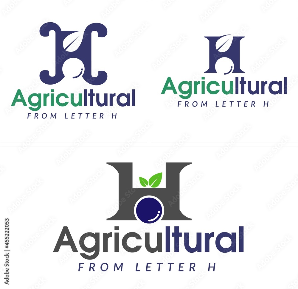 Agricultural letter H leaf lens camera logo design Stock Vector | Adobe ...