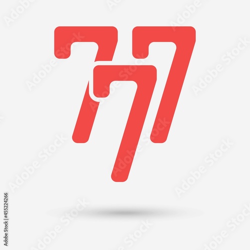 777 icon with shadow. Vector illustration.
