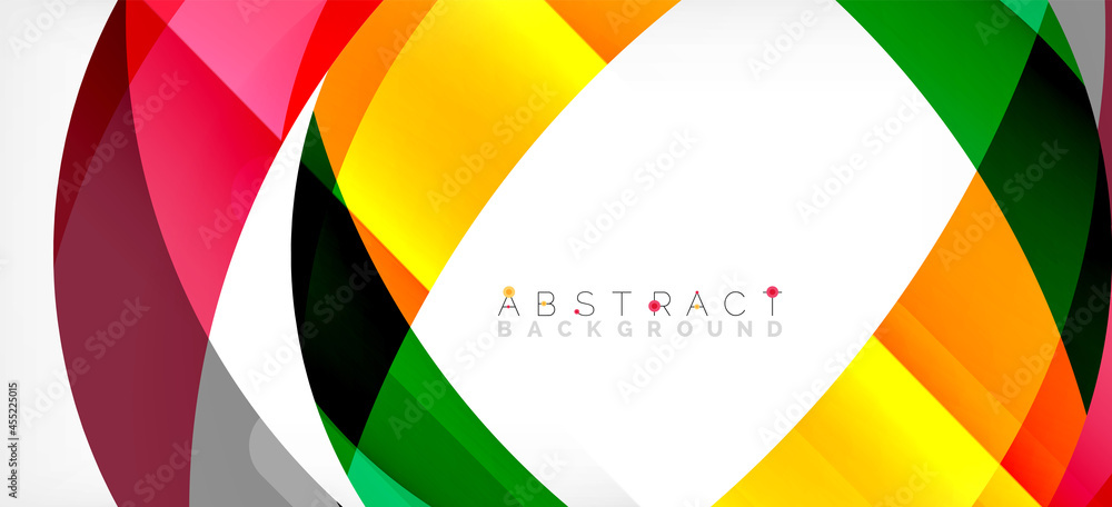 Geometric abstract background. Circle created with overlapping color shapes. Vector Illustration For Wallpaper, Banner, Background, Landing Page Geometric abstract background. Circle created with overlapping color shapes. Vector Illustration For Wallpaper, Banner, Background, Landing Page