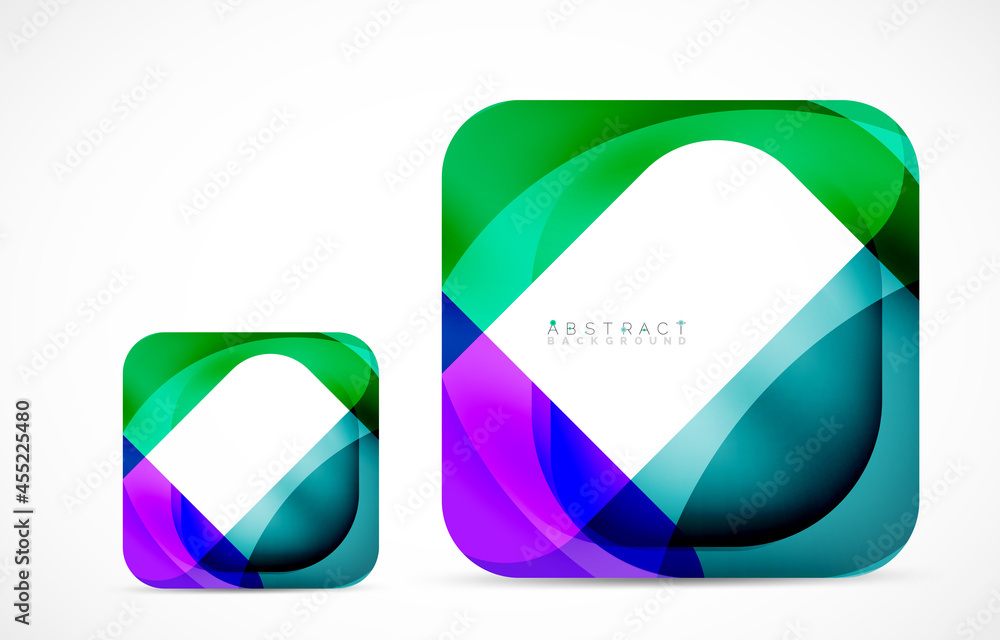 Minimal background. Abstract square shape with round corners created with wavy forms. Vector Illustration For Wallpaper, Banner, Background, Landing Page Minimal background. Abstract square shape with round corners created with wavy forms. Vector Illustration For Wallpaper, Banner, Background, Landing Page