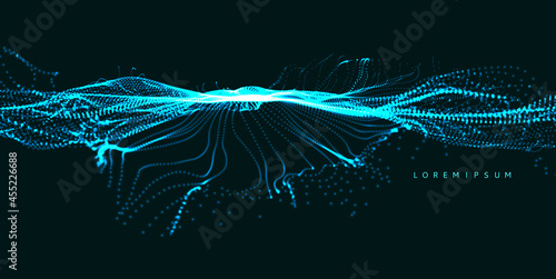 Abstract explosion background. Outer space. Portal hole made from many flying particles. Time travel concept. Vector illustration.