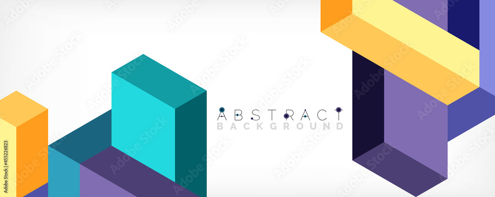 Abstract background. 3d cubes, cubic elements and blocks. Techno or business concept for wallpaper, banner, background, landing page Abstract background. 3d cubes, cubic elements and blocks. Techno or business concept for wallpaper, banner, background, landing page
