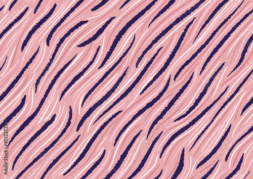 Tiger stripes seamless fashion print. Abstract pink tiger pattern as print for clothes, home decor, textile, fabric.