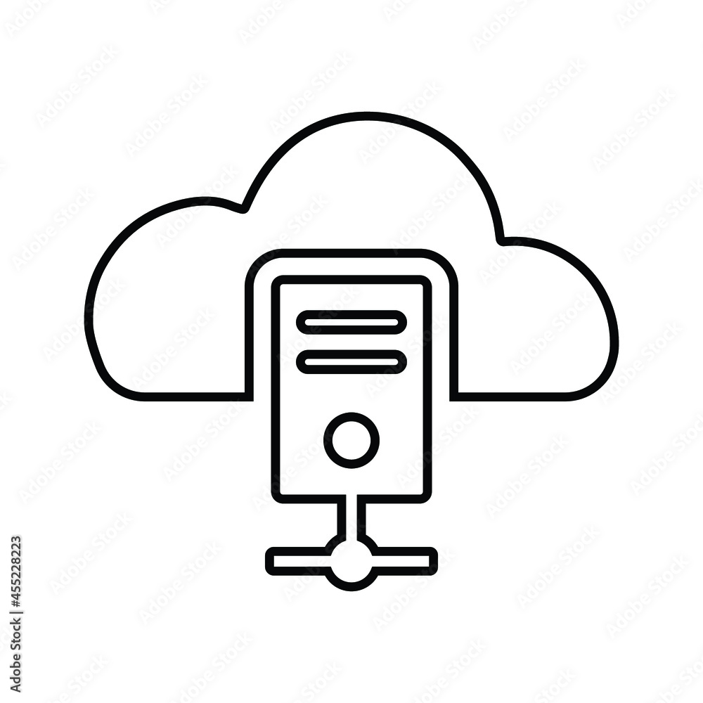 Cloud, database, server outline icon. Line art vector. Cloud, database, server outline icon. Line art vector.