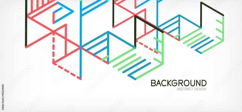 Abstract background. Color lines on white background. Linear abstract composition. Techno or business concept for wallpaper, banner, background, landing page Abstract background. Color lines on white background. Linear abstract composition. Techno or business concept for wallpaper, banner, background, landing page