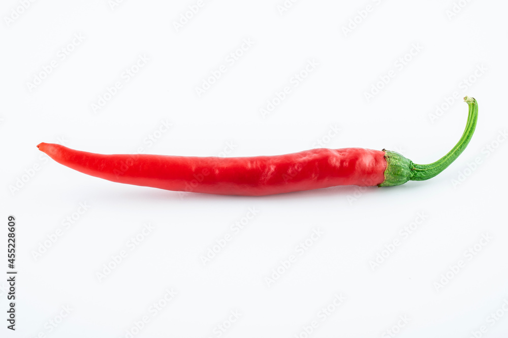 Fresh red peppers on white background Fresh red peppers on white background
