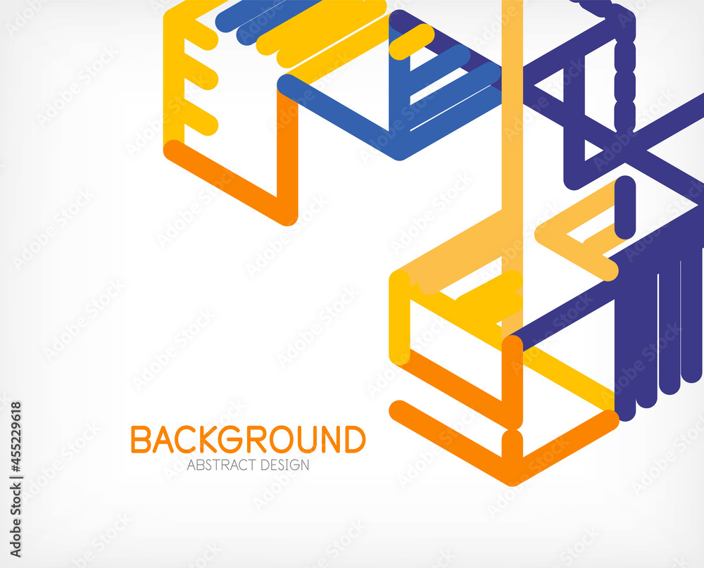 Abstract background. Color lines on white background. Linear abstract composition. Techno or business concept for wallpaper, banner, background, landing page Abstract background. Color lines on white background. Linear abstract composition. Techno or business concept for wallpaper, banner, background, landing page