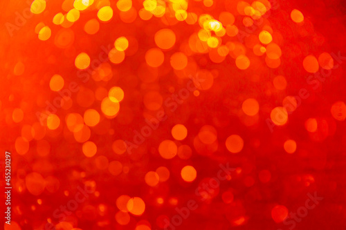 Red bokeh of lights on black background